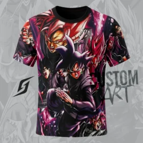 Polera Sublimadas (Pecho y Mangas) Goku Black Tacto Algodón Manga Corta