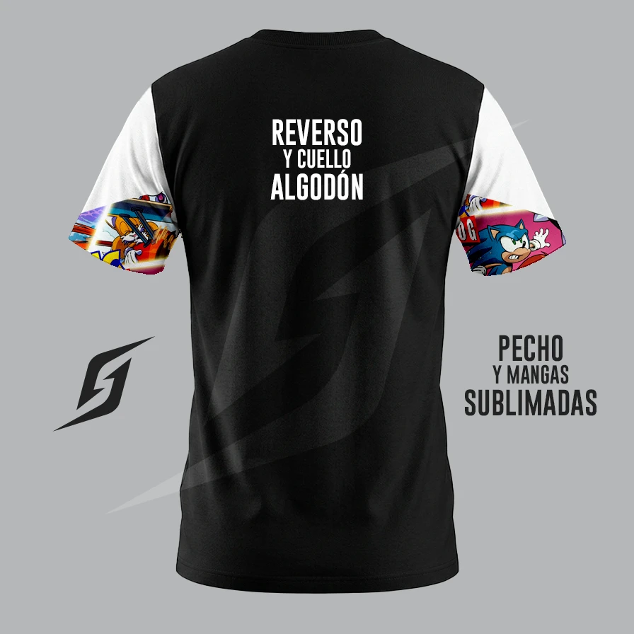 Polera Sublimadas Tacto Algodón Manga Corta-reverso