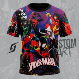 Stormfactory-Polera-Sublimadas-Spiderman-multiverso-Tacto-Algodon-Manga-Corta